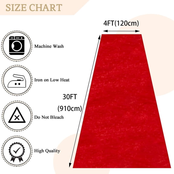 Red Carpet Runner for Parties 4x30ft Velvet Aisle Runner