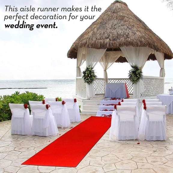 Red Carpet Runner for Party 2.2 x 16.4FT - Non Slip 3mm Thick Wedding Aisle Runner with Storage Bag - Red Rug for Indoor Outdoor Ceremony Party Decorations Hollywood Oscars Event Runway Fashion Show