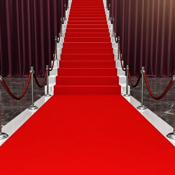 Red Carpet Runner for Party Felt Non-Woven Fabric Runway Carpet for Event, Aisle Runner for Wedding Ceremony Hollywood, Movie Theme Rug Party Decor