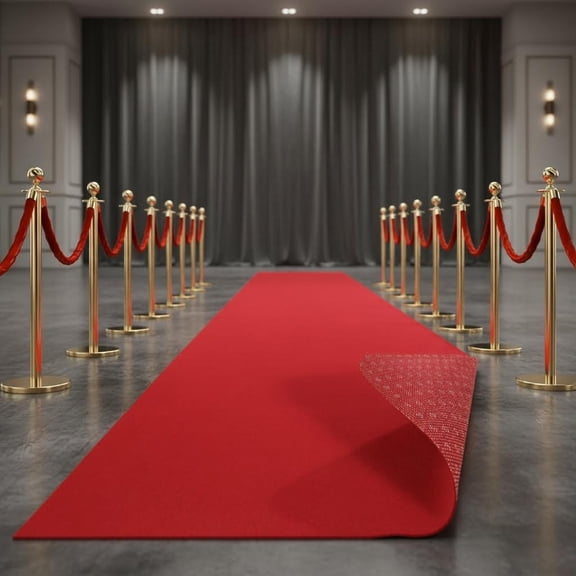 Red Carpet Runner for Party and Events, Non-Slip Runway Rug for Proposal and Wedding Decorations, Hollywood and Oscars, No Tape Needed