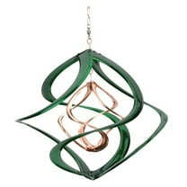 Double Cosmix Green Copper Wind Spinner - 14 inch
