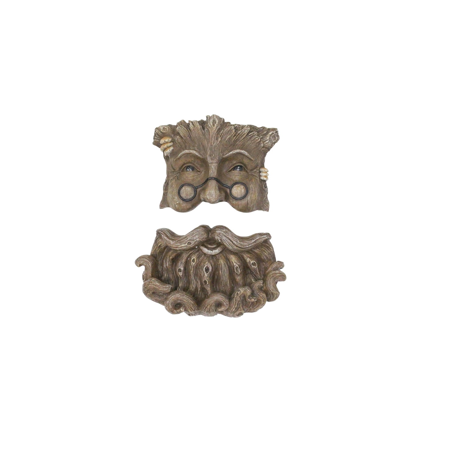 Hand Painted Brown Resin Tree Face Bird Feeder