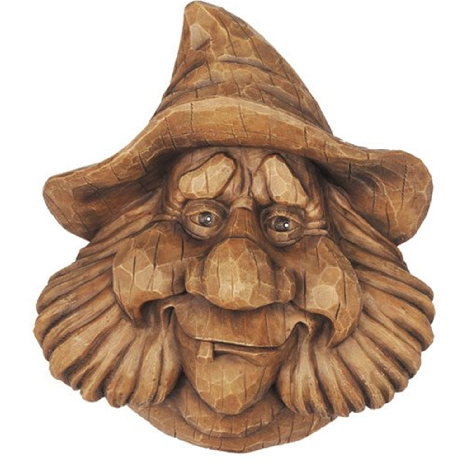 Whimsical Brown Resin Elf Face Birdhouse