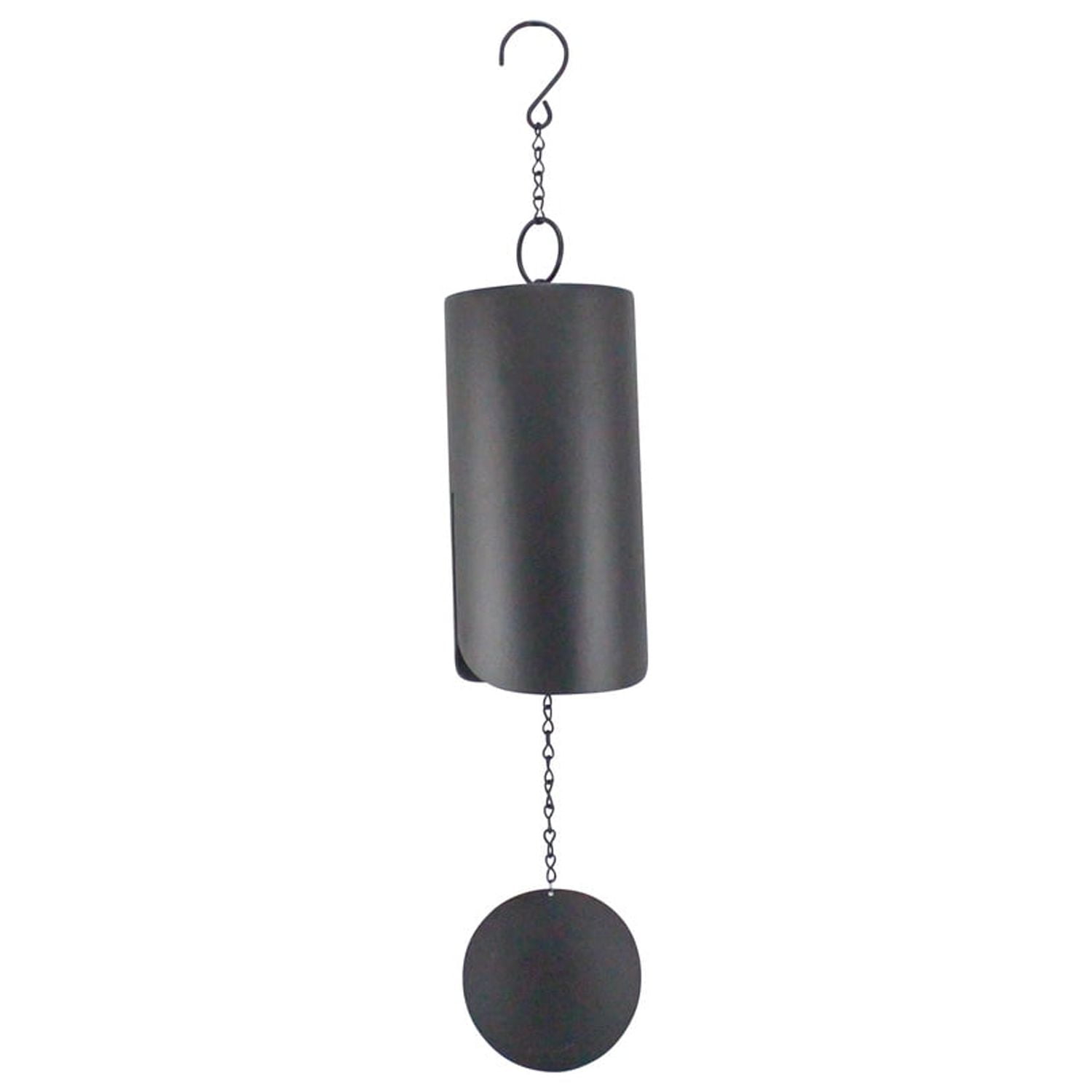 Large Black Stainless Steel Cylinder Wind Chime Bell
