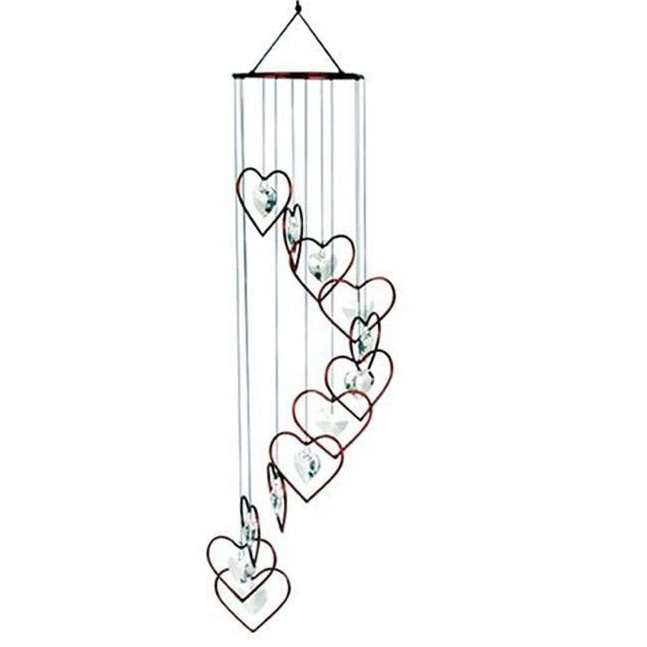 Red Heart Spiral Chime with Crystal Embellishments