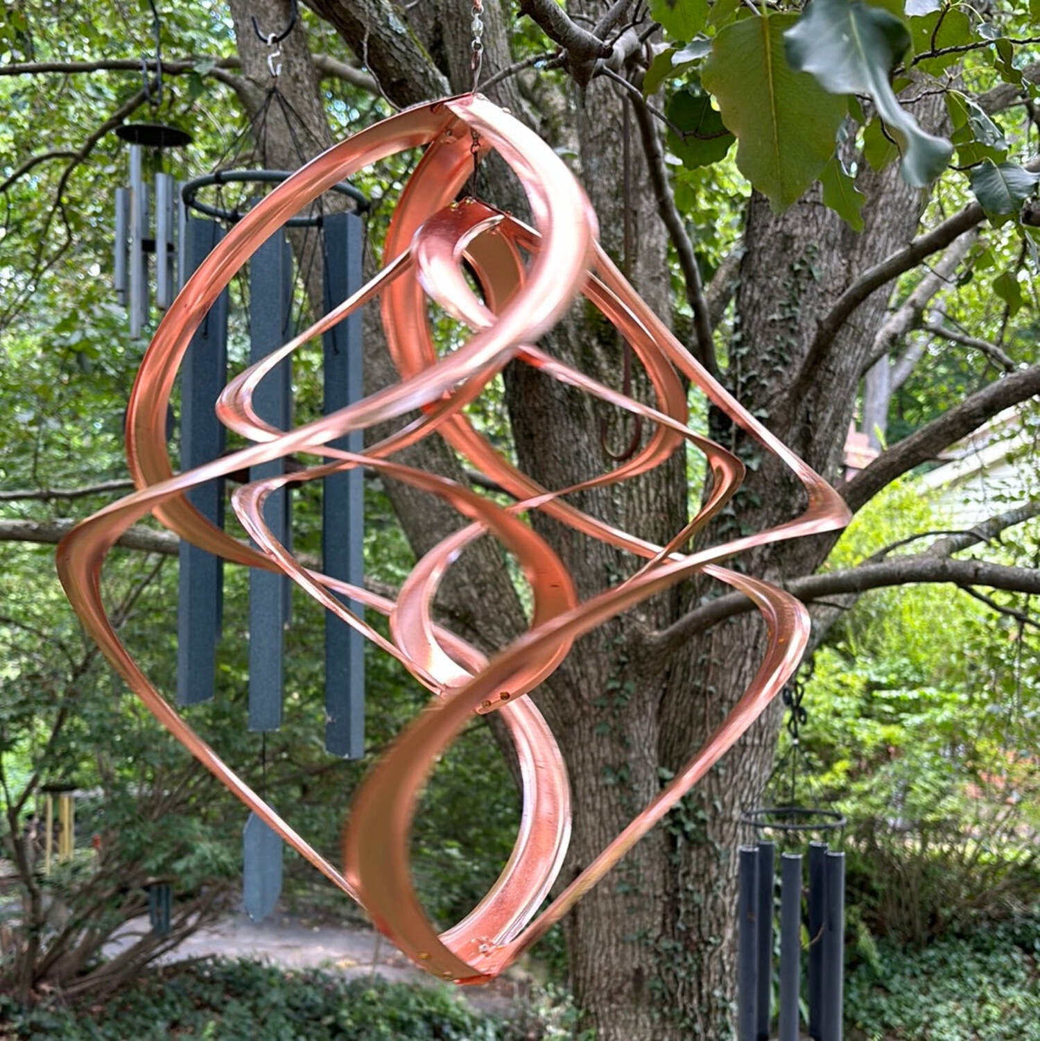 Large Copper Metal Double Layer Wind Spinner, 20"