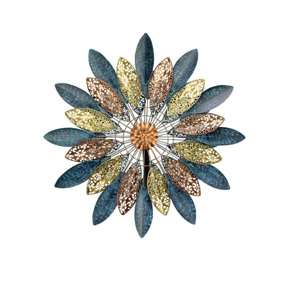 Spinner Cut Out Leaves Blue Bronze Copper