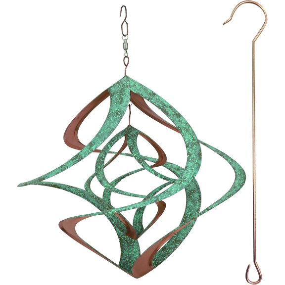 Red Carpet Studios Deluxe Double Helix Cosmix Wind Spinner, 14-Inch, Patina and Copper