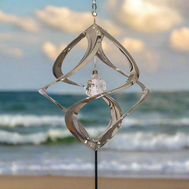 Cosmix Chrome single Crystal Wind Spinner - 11 inch