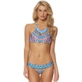 thumbnail image 1 of Red Carter Beauty and The Beach High Neck Bikini Top RCBT117236-WHT/MULT Multi / Large, 1 of 2