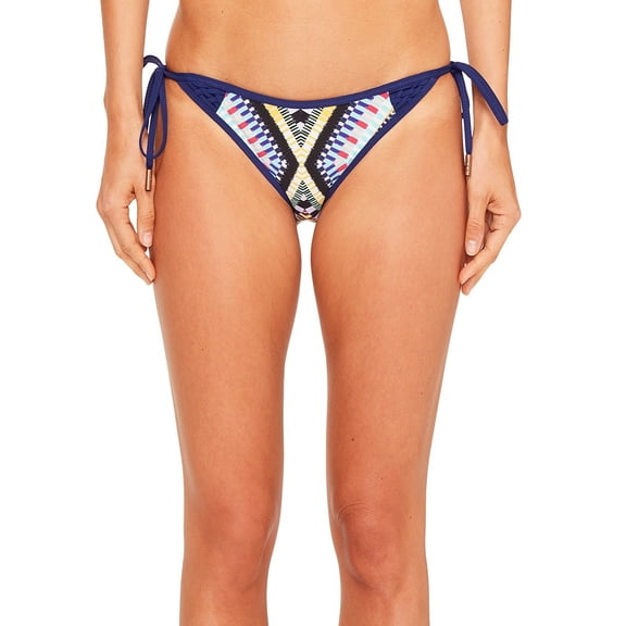 Red Carter Tie Side Cali Bikini Bottom, Multi, X-Small