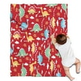 thumbnail image 1 of Red Cartoon Dinosaurs Arrows Pattern Blanket,Comfortable Soft Flannel Throw Blanket,All Season,Warm Lightweight Blankets for Sofa Bed Couch Living Room Chair,30"x40", 1 of 4