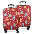 thumbnail image 1 of Red Cartoon Dinosaurs Arrows Pattern Luggage Cover Fashion Suitcase Cover Baggage Covers Fit 25-28 Inch Luggage (Go Travel), 1 of 5