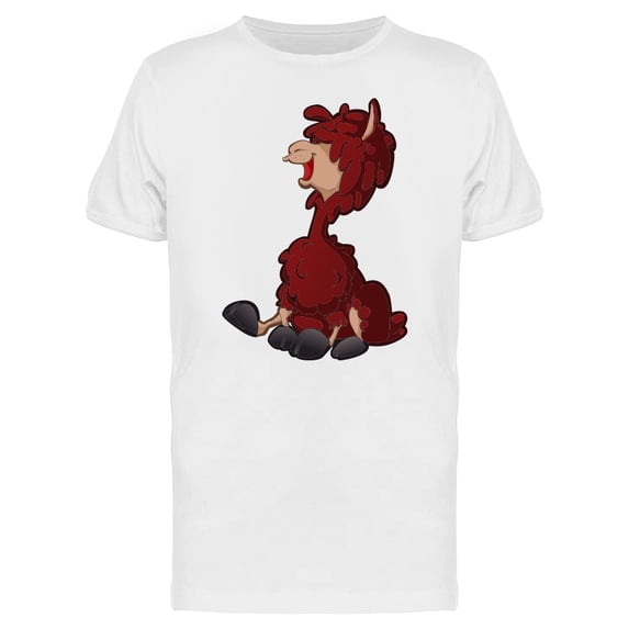 Red Cartoon Llama T-Shirt Men -Image by Shutterstock, Male Small