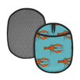 thumbnail image 1 of Red Cartoon Lobster Print Pot Holders for Kitchen - Heat Resistant Oven Mitts Hot Pads with Pocket, Non Slip Silicone Pot Holders, Cute Hanging Loop Potholders for Kitchen Baking, 1 of 5