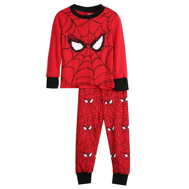 Red Cartoon Spiderman 2Pcs Clothes Kids Toddler Baby Boy Girl Pajamas Pajamas Cotton Children Outfit Sleepwear Nightwear Clothes