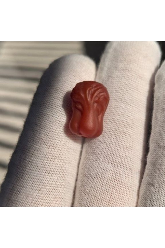 Red Carved Stone Pendant Wealth Charm Jewelry Making Material Feng Shui Amulet Lucky Accessory Unisex