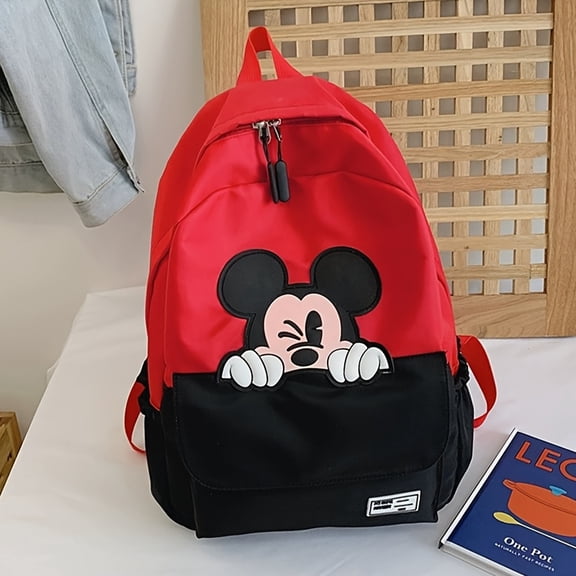 Red Casual Backpack - Trendy College Style, Large Capacity, Lightweight and Foldable, Adjustable Shoulder Straps, Zipper Closure, Suitable for Students and Commuters Daily Use