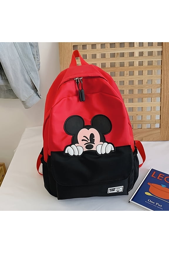 Red Casual Backpack - Trendy College Style, Large Capacity, Lightweight and Foldable, Adjustable Shoulder Straps, Zipper Closure, Suitable for Students and Commuters Daily Use