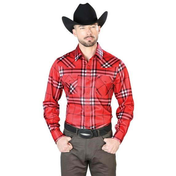 Red Casual Long Sleeve Shirt 43925
