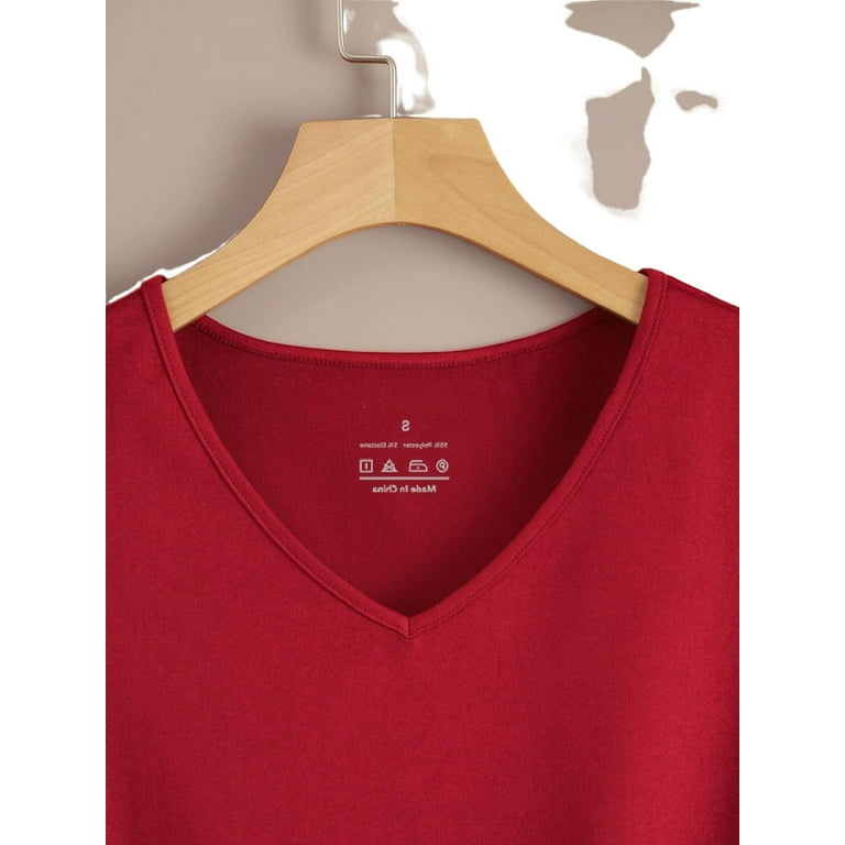 red v neck shirt walmart
