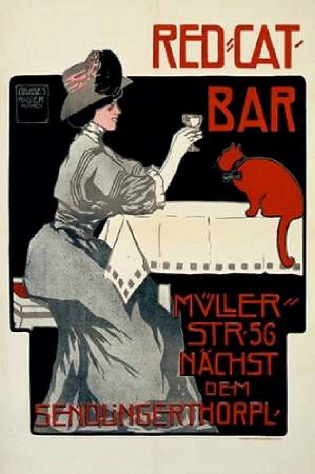 Red-Cat-Bar Canvas Art - Georges Rogier (24 x 36)
