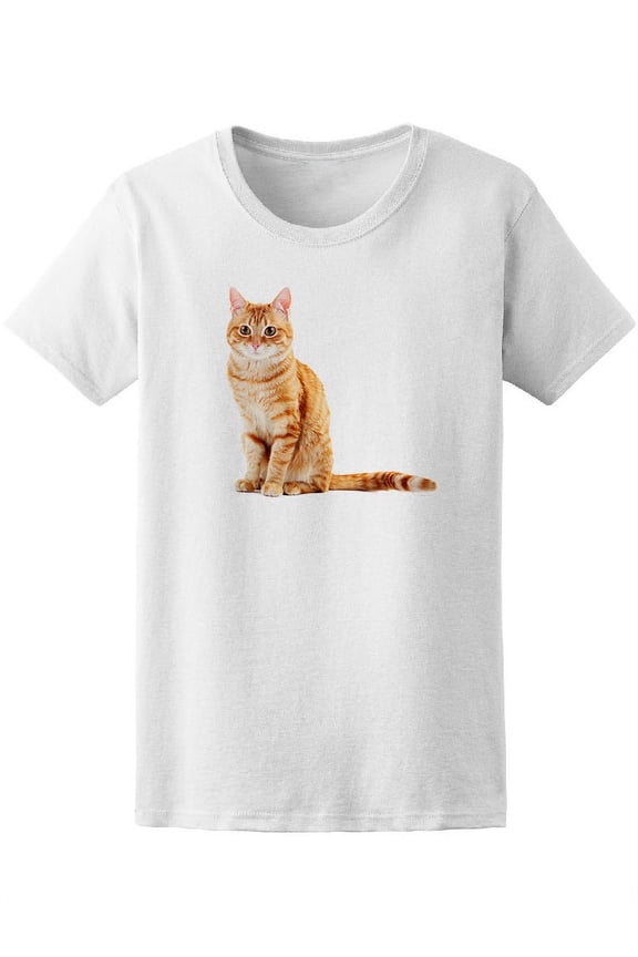Red Cat Portrait Photograph T-Shirt Women -Image by Shutterstock, Female Medium