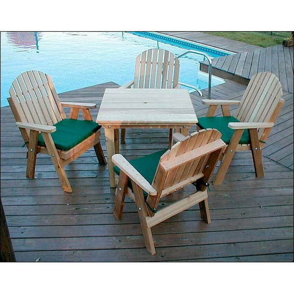 Red Cedar Fanback Patio Dining Set