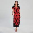 thumbnail image 1 of Red Celtic Knot Printed Short Sleeve Maxi Dress, Irish St. Patrick'S Day Fashion Summer Maxi Dress For Women, 1 of 4