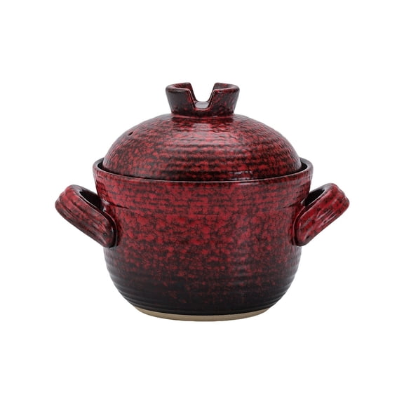 Red Ceramic Casserole with Lid, Clay Pot, Household Ceramic Stew Pot for Home Dining Room Soup Making
