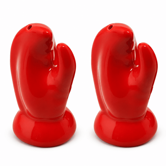 Red Ceramic Lobster Claw Salt & Pepper Shaker Set for Kitchen Decor and Daily Use