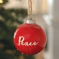 thumbnail image 1 of Red Ceramic Ornament, "Peace", 1 of 1