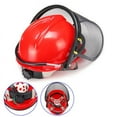 Red Chainsaw Safety Helmet Cover Mesh For Lawn Mower Trimmer