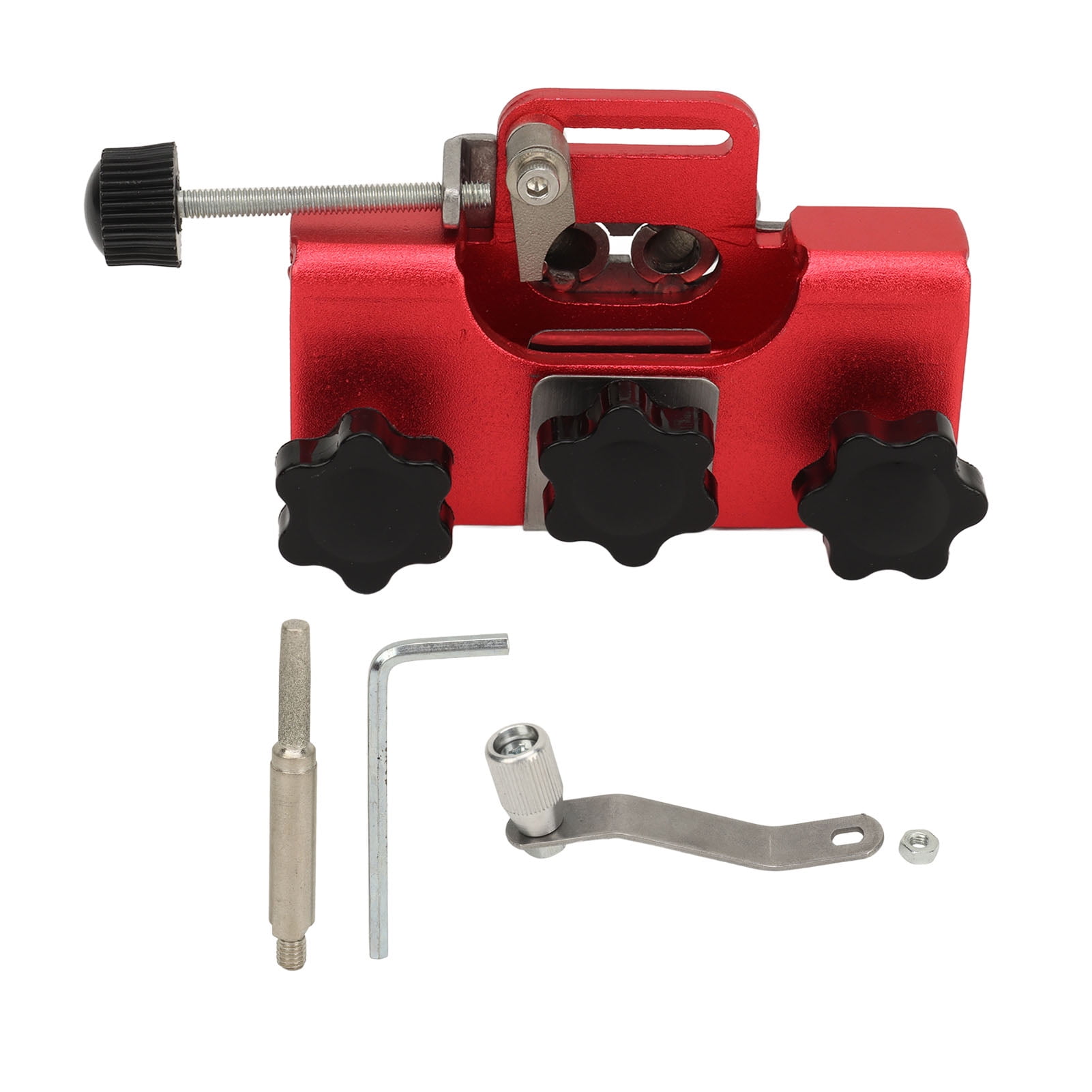 Red Chainsaw Sharpener Hand Crank Chainsaw Sharpening Jig Kit Portable