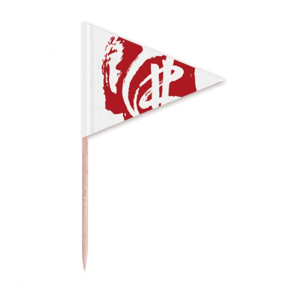 Red Character Figure Toothpick Triangle Cupcake Toppers Flag