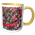 thumbnail image 1 of 3drose, Red Chases Brown, 11oz Two-tone Yellow Mug, 1 of 6