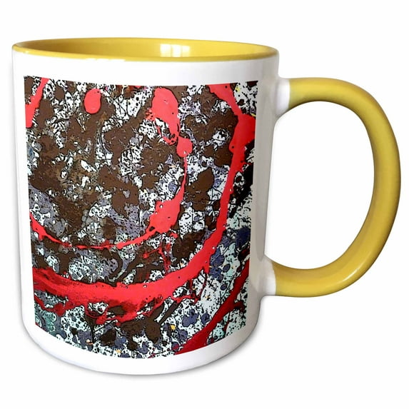 3drose, Red Chases Brown, 11oz Two-tone Yellow Mug