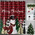thumbnail image 1 of Red Check Shower Curtains for Bathroom, Christmas Snowflake Xmas Tree Waterproof Fabric Shower Curtain for Bathroom Bathtub Decoration, Machine Washable, 72"x84", 1 of 9