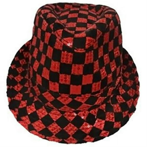 Red Checkerboard Fedora Hat For Adult By Dress Up America