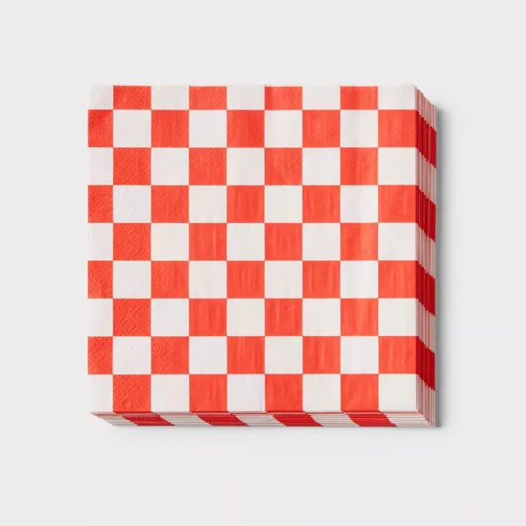 Red Checkered Lunch Napkin 30ct - Spritz