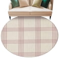 thumbnail image 1 of Red Checkered Round Rug 8ft Washable Circle Rugs Non Slip Rustic Farmhouse Buffalo Plaid Large Area Rug Indoor Floor Carpet for Bedroom Kitchen Living Room Home Office Dining Room Nursery, 1 of 9