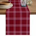 thumbnail image 1 of Red Checkered Short Table Runner 60 Inches Long, Farmhouse Buffalo Plaid Modern Cotton Linen Table Runners Dresser Scarves, Fabric Tabletop Scarf Furniture Cover for Home Dinner Party Decor 13"x60", 1 of 9
