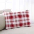 thumbnail image 1 of Red Checkered Throw Pillow Cover, Pillowcase Protectors with Zipper, Breathable Decorative Lumbar Pillow Case Cover, Red White Plaid Farmhouse Pillow Shams for Couch Sofa 16x24Inch, 1 of 8
