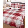 thumbnail image 1 of Red Checkered Twin XL Size Down Alternative Comforter, Lightweight Comforter Quilt Bedding Set with Pillow Shams Red White Plaid Farmhouse All Seasons Bed Comforter Duvet Insert 68"x98", 1 of 7