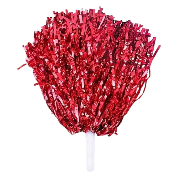 Red Cheer Pom Poms, Pet Material Handheld Shakers for Cheer Squads, Dance Teams, Pep Rallies, And Sports Game Spirit Props, 1 Zip-Up Flower