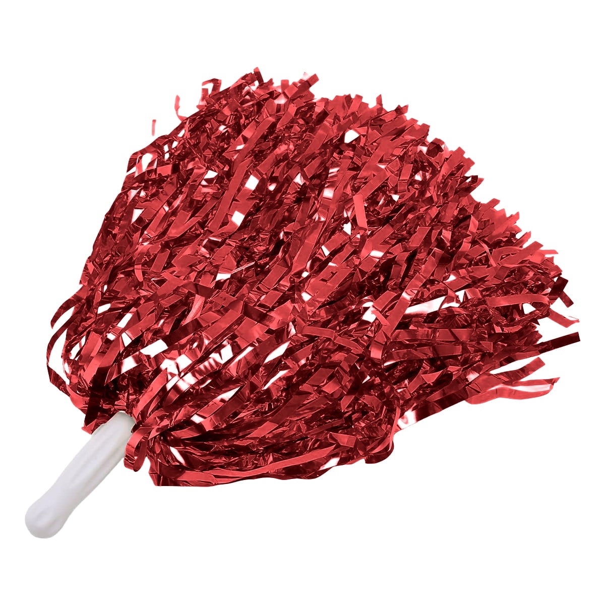 Red Cheerleading pom poms with Straight Handle for kindergarten and