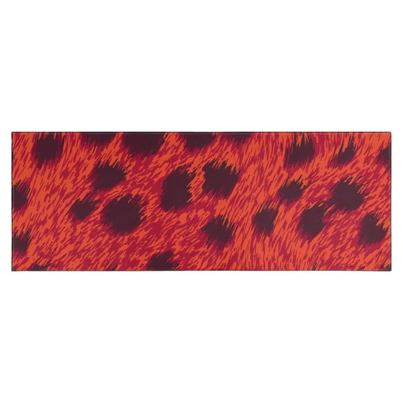 Red Cheetah Leopard Pattern Kitchen Rug Mat,Kitchen Runner Rugs Non Skid Washable,Decorative Kitchen Floor Mats for Kitchen,Sink,Laundry,17"X47"