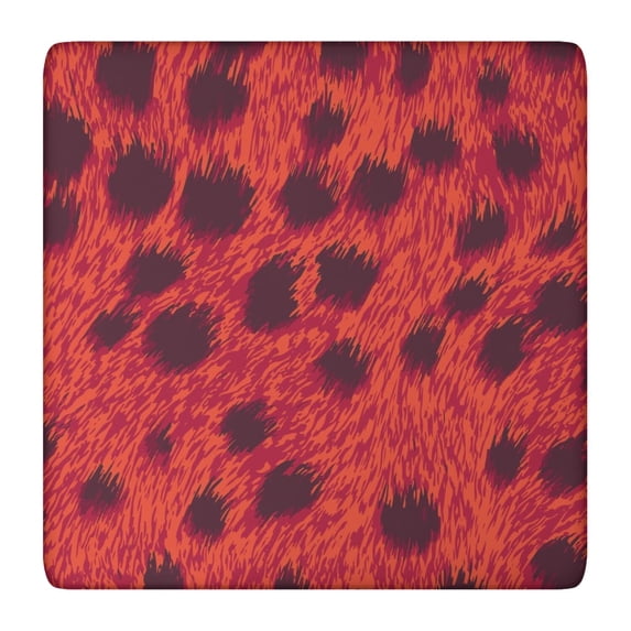 Red Cheetah Leopard Pattern Square Fitted Tablecloth with Elastic Edge,Square Table Cover,Washable Elastic Table Cover for Home Kitchen Party Decor 36"x36"