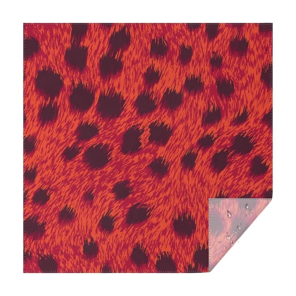 Red Cheetah Leopard Pattern Square Tablecloth,Waterproof Square Table Cover,Wipeable Spillproof Washable Table Cover for Home Kitchen Party Decor 42"X42"(107x107cm)