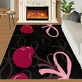 thumbnail image 1 of Red Cherry Area Rug - Cute Red Cherry Kids Room Rug Pink Bow Rug For Living Room Minimalist Black Area Rug Apply To Living Room Bedroom 4x6ft, 1 of 6